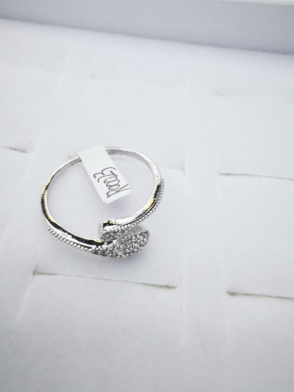 5 Korean version pure copper ring girls' small accessory, simple and ins style fashionable small round bean set ring with adjustable opening