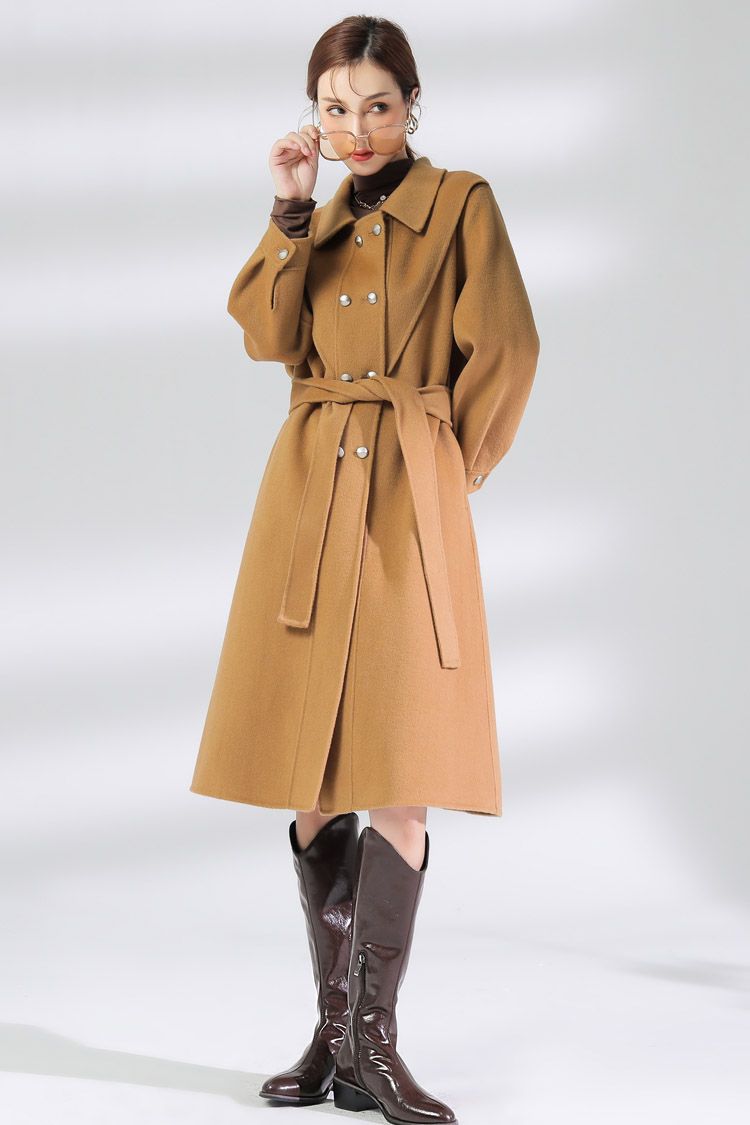 This mid-length high-end and fashionable wool coat is the same style of cashmere coat for women from Jimmy Seio Mall in the 2021 winter details Picture