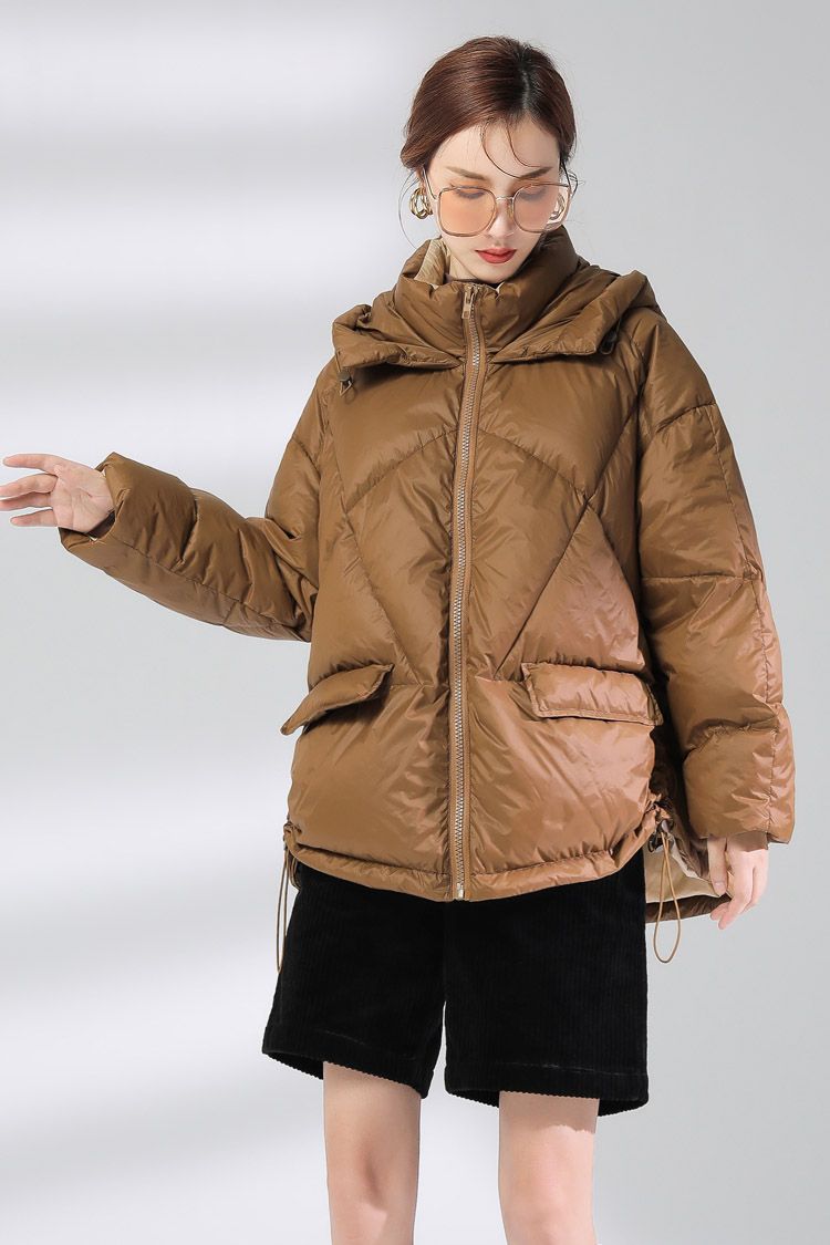 Jimmy Seio's 2021 winter fashion new down jacket is a high-end, warm, casual, loose and warm solid color Item Picture