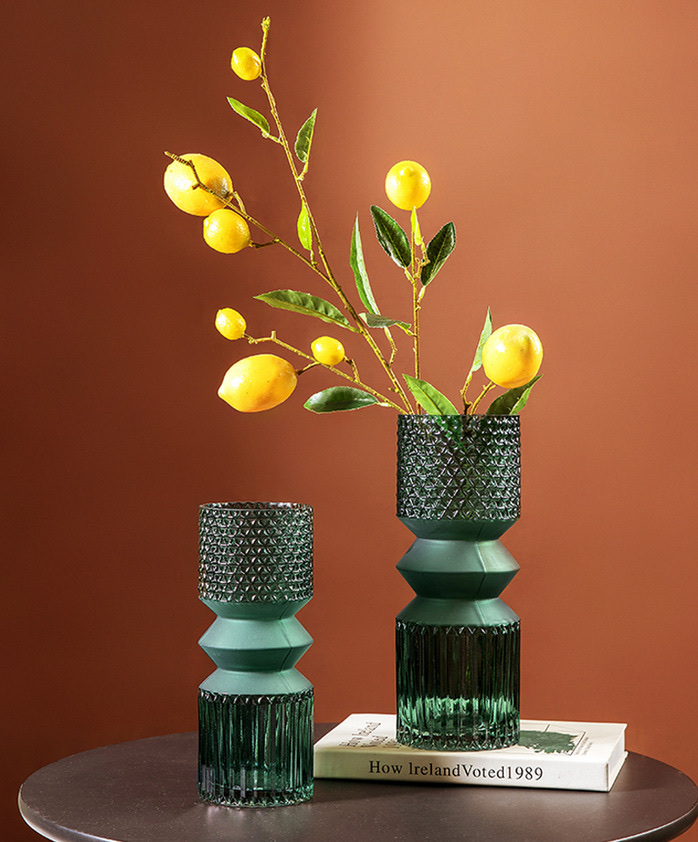 北欧莫兰迪玻璃瓶花瓶现代简约创意餐桌样板间水培插花摆件彩色花 详情图2