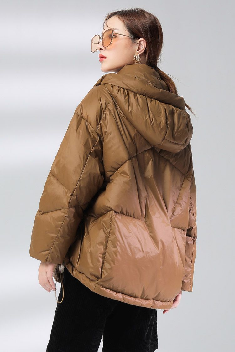 Jimmy Seio's 2021 winter fashion new down jacket is a high-end, warm, casual, loose and warm solid color Specification image