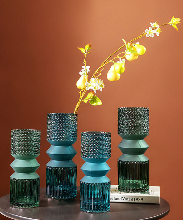 北欧莫兰迪玻璃瓶花瓶现代简约创意餐桌样板间水培插花摆件彩色花 详情图3