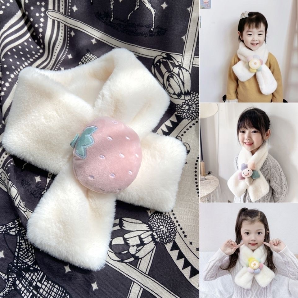 Children's Scarf Imitation Wrase Rabbit Hair Korean Version Of Baby Boys And Girls Plush Neck Autumn Winter Thick Warm Infants full figure