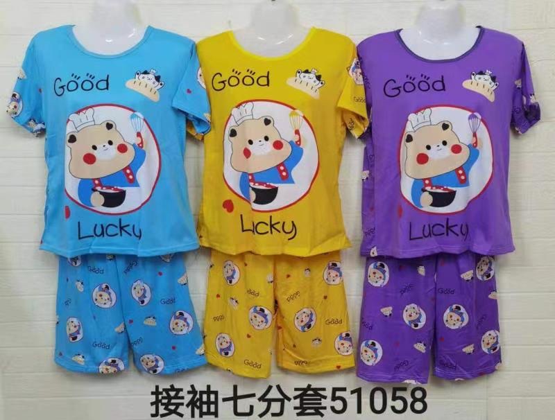 外贸爆款少女卡通印花双短套装家居服详情图9