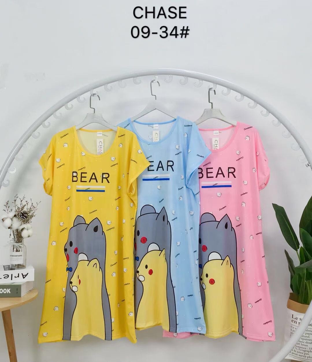 牛奶丝卡通印花睡裙产品图