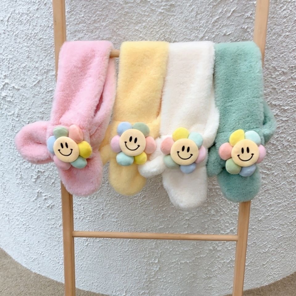Children's Scarf Imitation Wrase Rabbit Hair Korean Version Of Baby Boys And Girls Plush Neck Autumn Winter Thick Warm Infants Item Picture