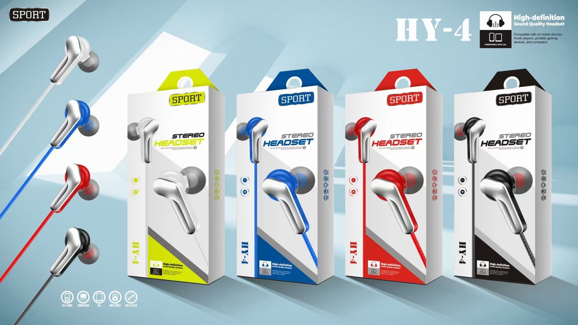 Guangdong sogo auriculares serie HY auriculares de teléfono móvil auriculares en el oído auriculares de macs MP3 auriculares con cable auriculares pequeños moda creativa boutique Item Picture