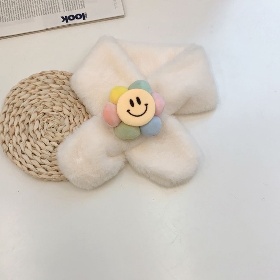 Children's Scarf Imitation Wrase Rabbit Hair Korean Version Of Baby Boys And Girls Plush Neck Autumn Winter Thick Warm Infants details Picture