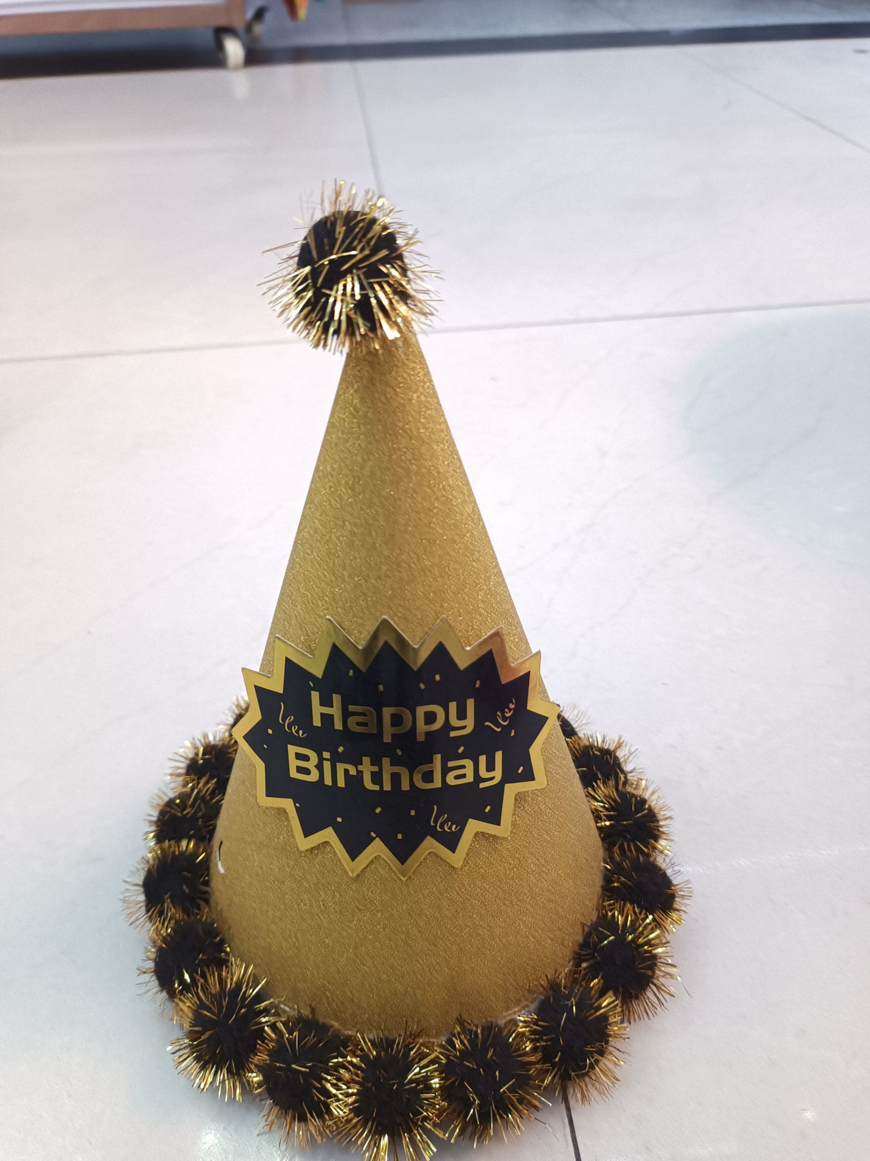 24cm gilded ball birthday party hat details Picture