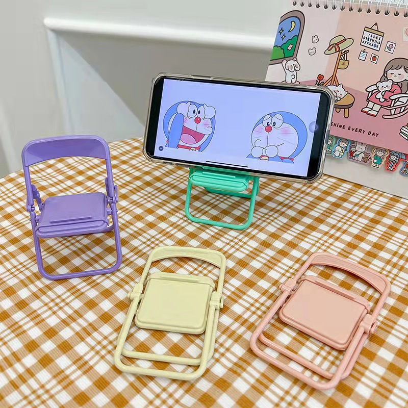 Desktop Chair Mobile Phone Stand Ins Desktop Chair Mobile Phone Stand Decoration Cute Decoration Macaron Color Lazy Stand undefined