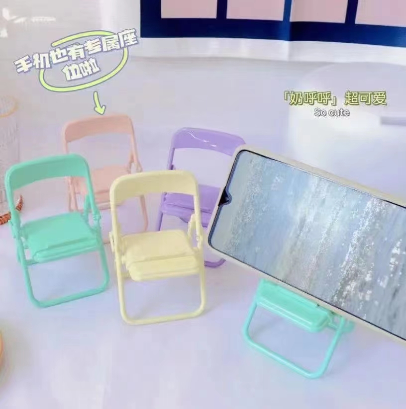 Desktop Chair Mobile Phone Stand Ins Desktop Chair Mobile Phone Stand Decoration Cute Decoration Macaron Color Lazy Stand undefined