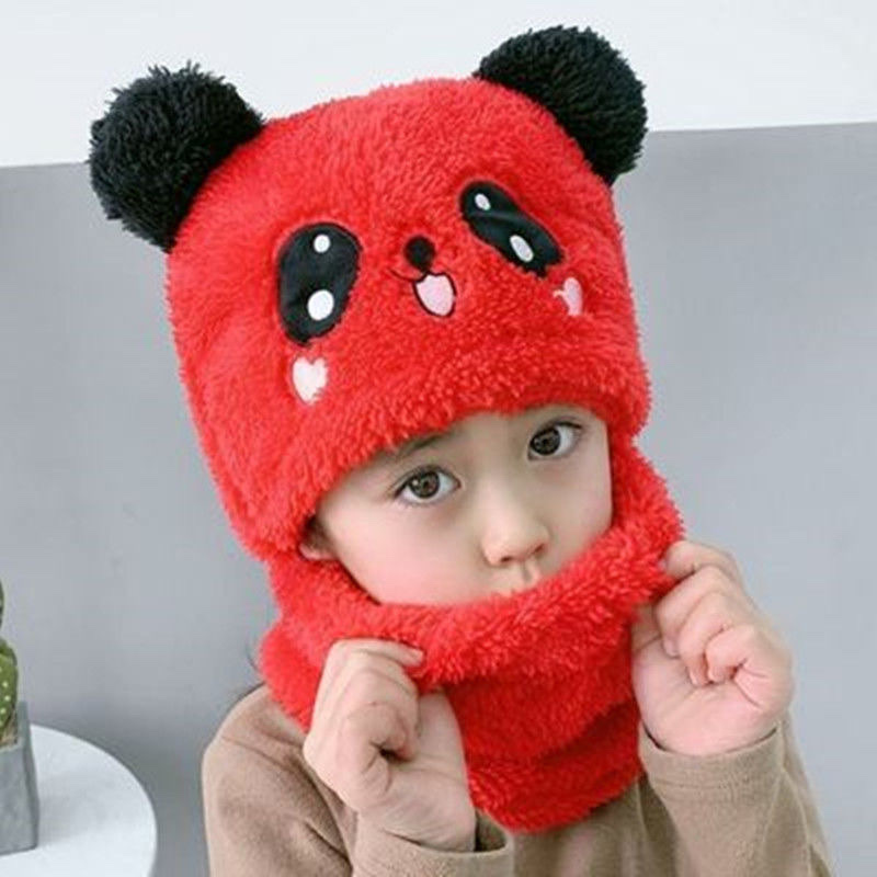 Children's Hats For Girls And Boys Autumn And Winter Hats And Necklaces For Cute Thick Warm Baby Face And Ear Protective Hats full figure