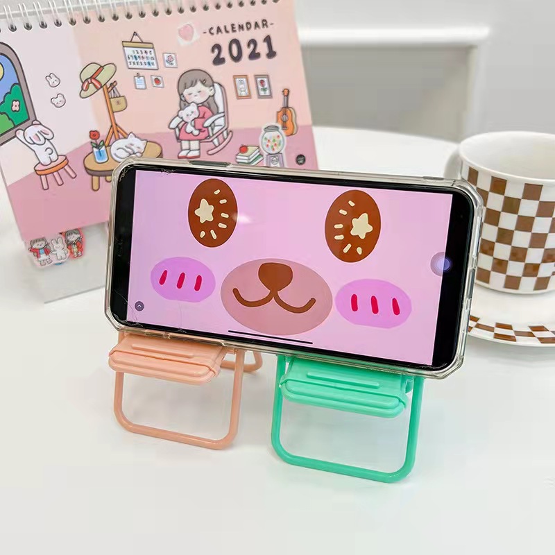 Desktop Chair Mobile Phone Stand Ins Desktop Chair Mobile Phone Stand Decoration Cute Decoration Macaron Color Lazy Stand Application Scenario
