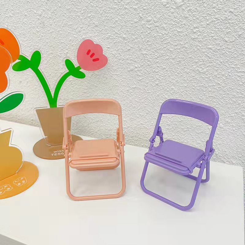 Desktop Chair Mobile Phone Stand Ins Desktop Chair Mobile Phone Stand Decoration Cute Decoration Macaron Color Lazy Stand undefined