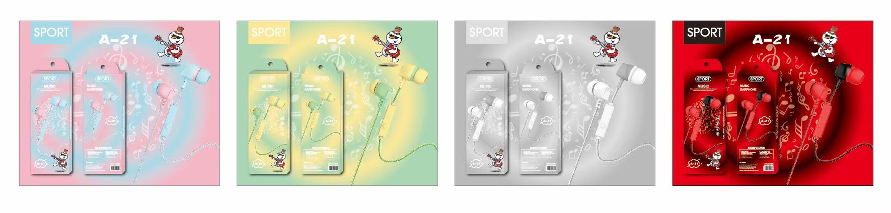 Guangdong Suoge Electronics A series mobile phone headphones, in-ear headsets, MP3 earbuds, wired headphones, small headphones, fashionable and creative products details Picture