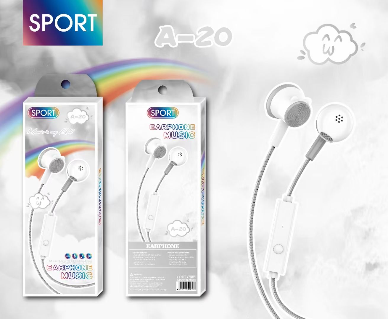 Наушники для мобильных телефонов amp - 20, встроенные наушники MP3, небольшие наушники для модных идей details Picture