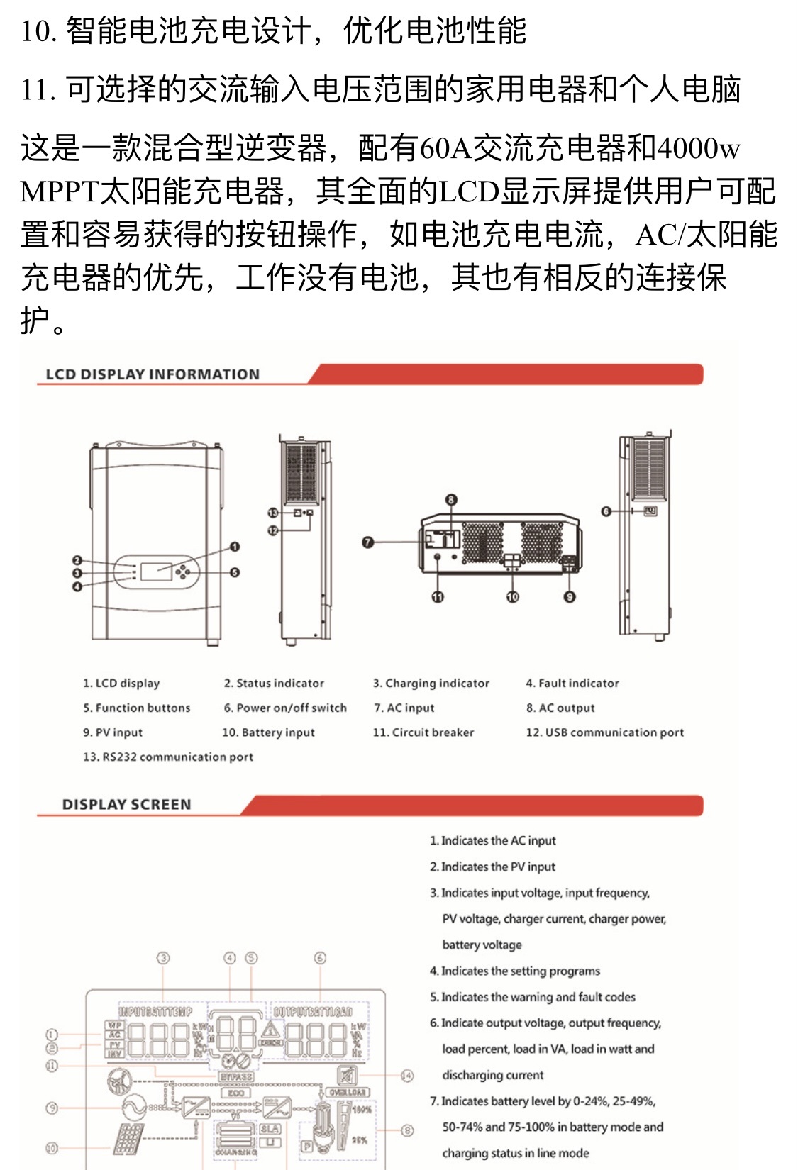 SAKO三科逆变器太阳能3KW 5KW MPPT高频逆控一体机正弦波逆变器详情图7