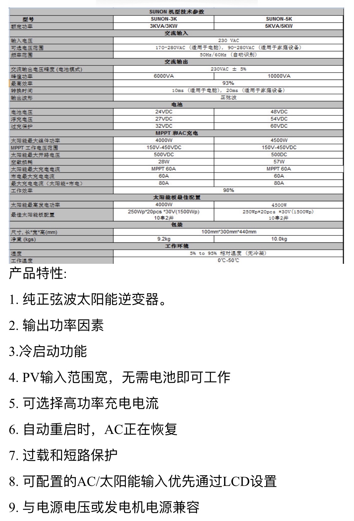 SAKO三科逆变器太阳能3KW 5KW MPPT高频逆控一体机正弦波逆变器详情图5