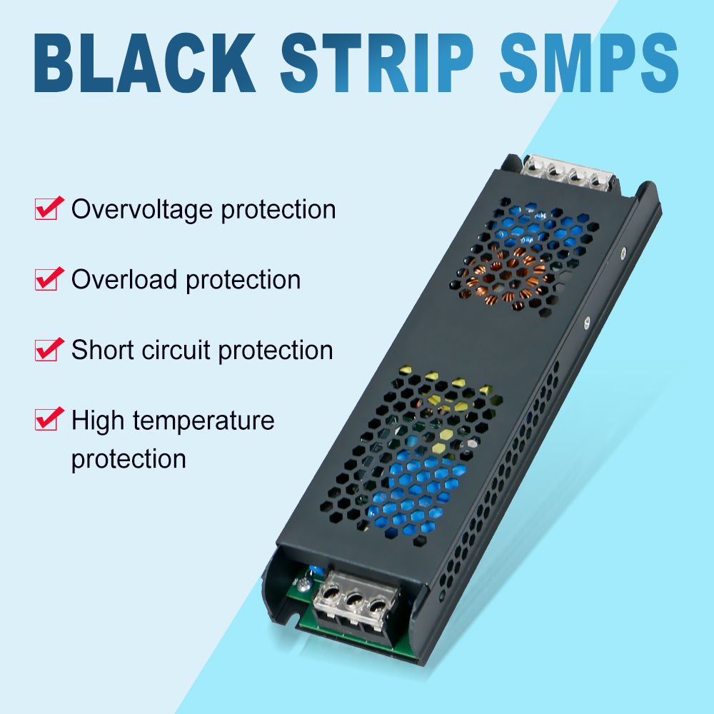 SMPS 黑长条12V5A LED开关电源60W 安防/适配器电源详情图1