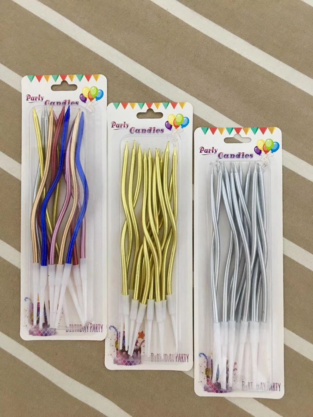Wholesale of curved candles, birthday candles and party candles