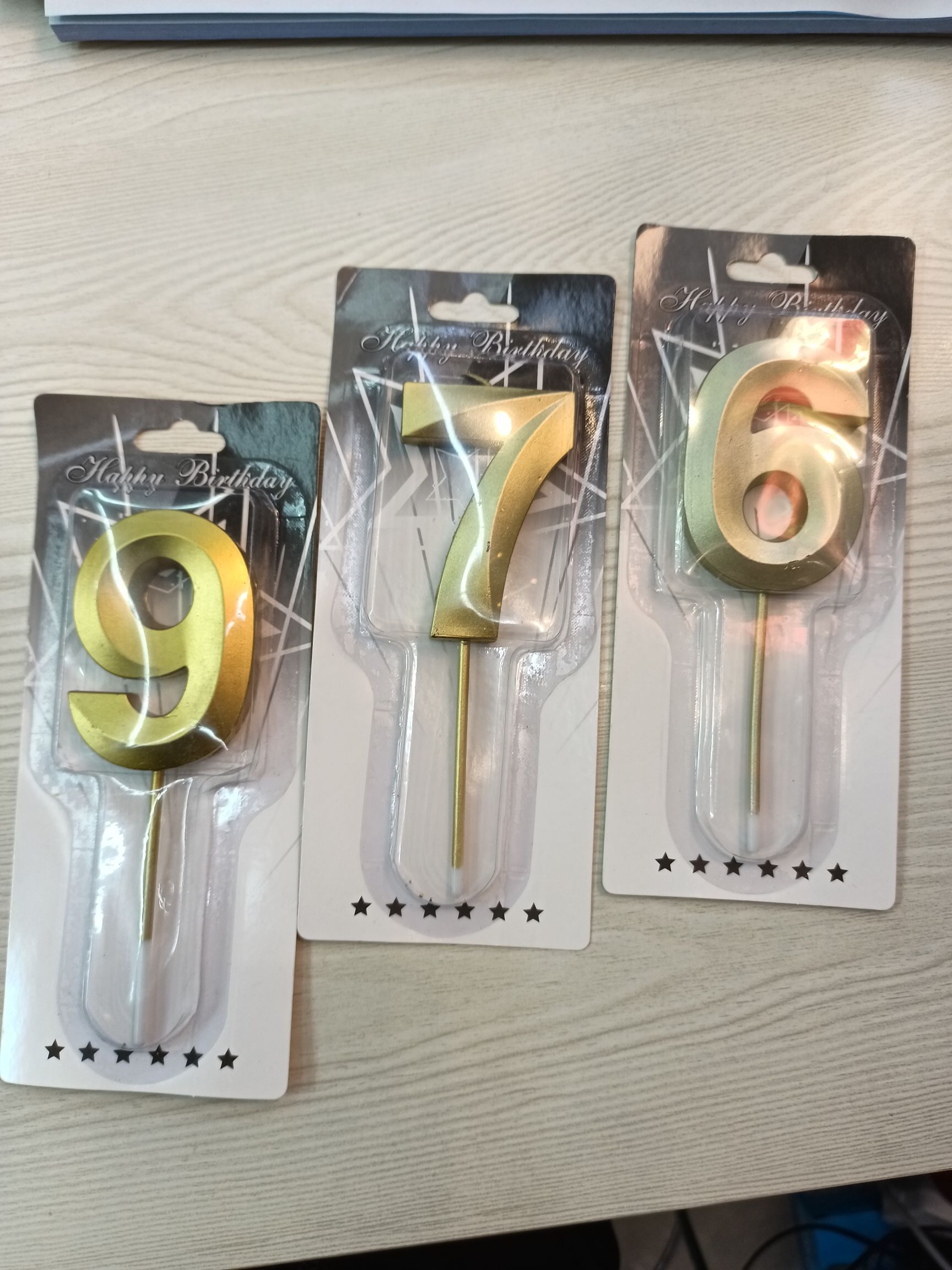 Gilded number 0-9 large candles, birthday candles, party candles, anniversary candles, celebration candles, festival candles, party candles