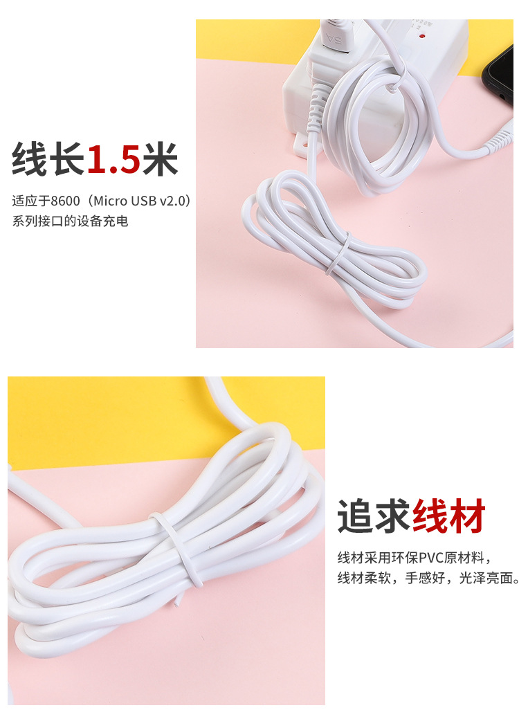 Turn the mobile phone fast charging plug 90 degrees to the USB port for direct charging to the Android type-c interface 1.5 meters details Picture