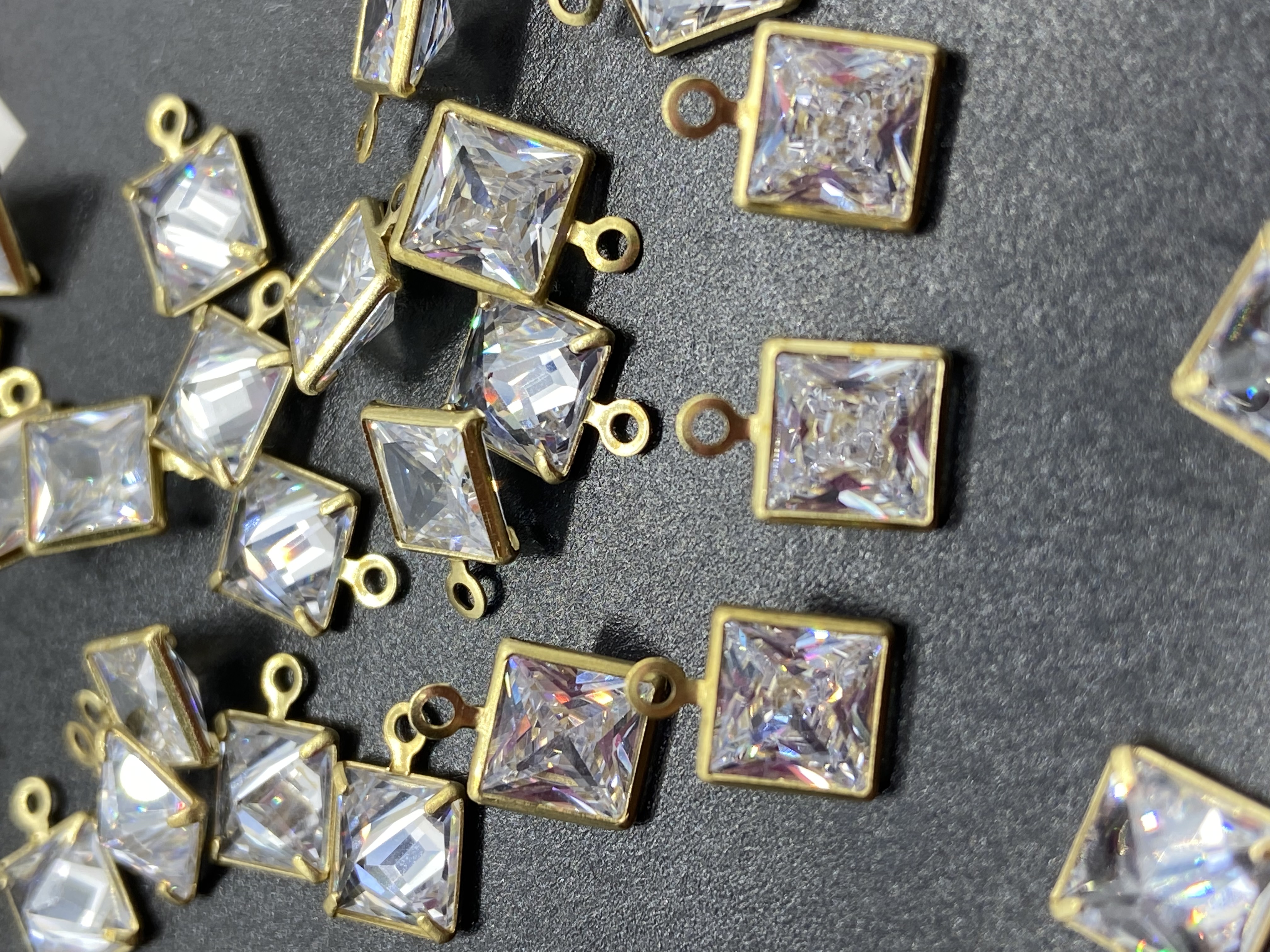 Square zircon claw copper accessories, nail art accessories, wedding dress shoes and clothing DIY accessories detail image 6