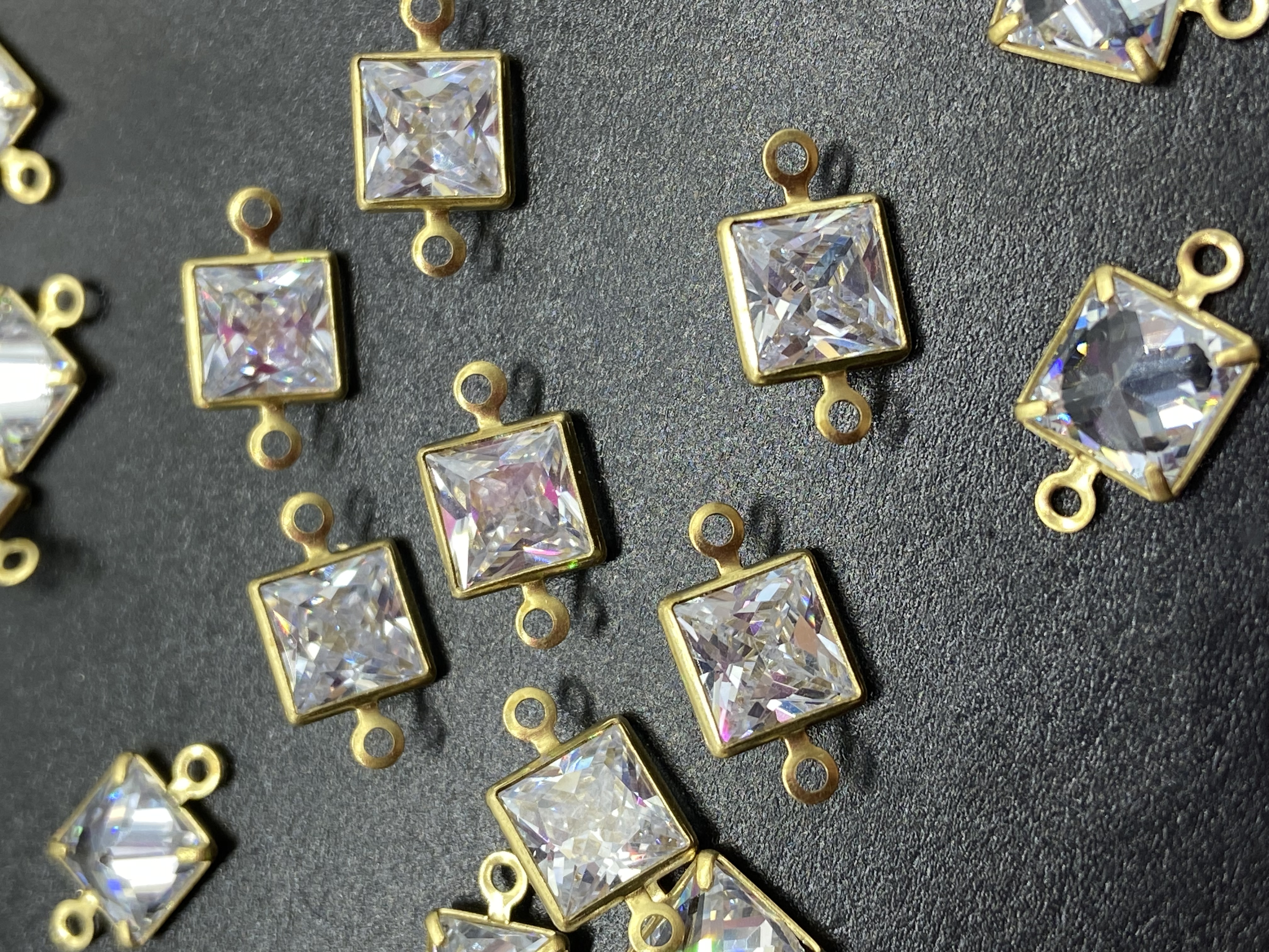 Square zircon claw copper accessories, nail art accessories, wedding dress shoes and clothing DIY accessories detail image 1