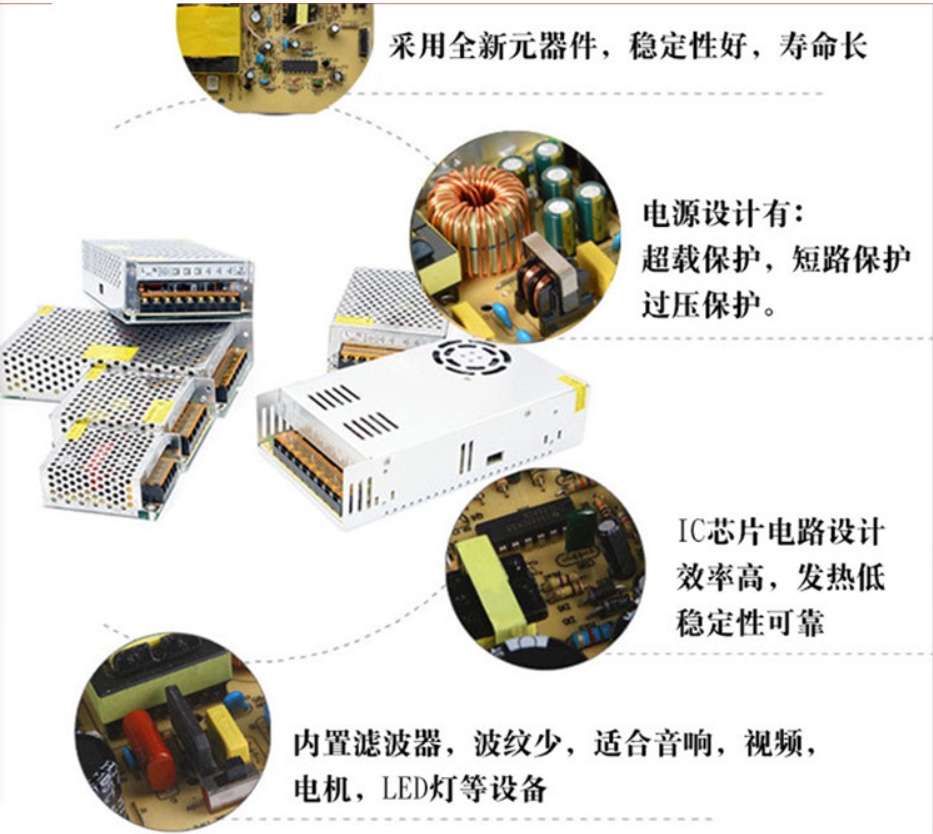 直供外贸12V10A大体积灯带灯条安防监控led电源12V120W开关电源详情图18