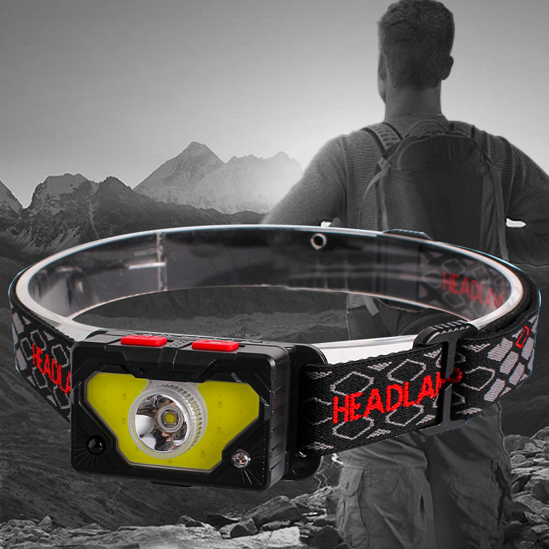 Cross-border supply Amazon USB charging led sensor headlight, outdoor head-mounted headlight, fishing night fishing light pic 2