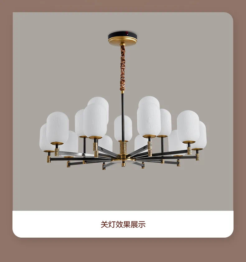 欧普客厅灯荷塘月色全铜灯详情图9