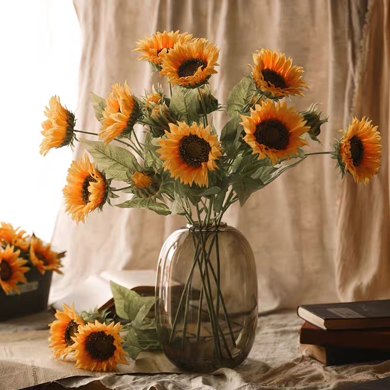 北欧风大号玻璃花瓶 轻奢玻璃花瓶插干花现代客厅插花摆件