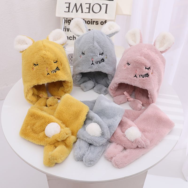眯眯眼毛绒护耳套件/帽子/帽子产品图