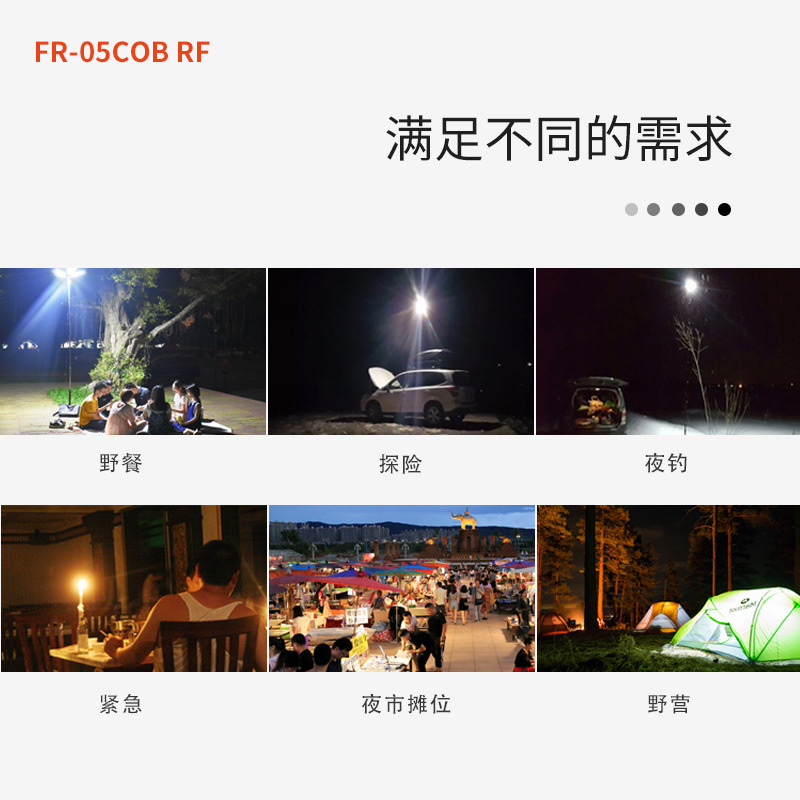 High-intensity led outdoor lamp remote control five-leaf high-brightness 1250W car outdoor desert lamp Specification image