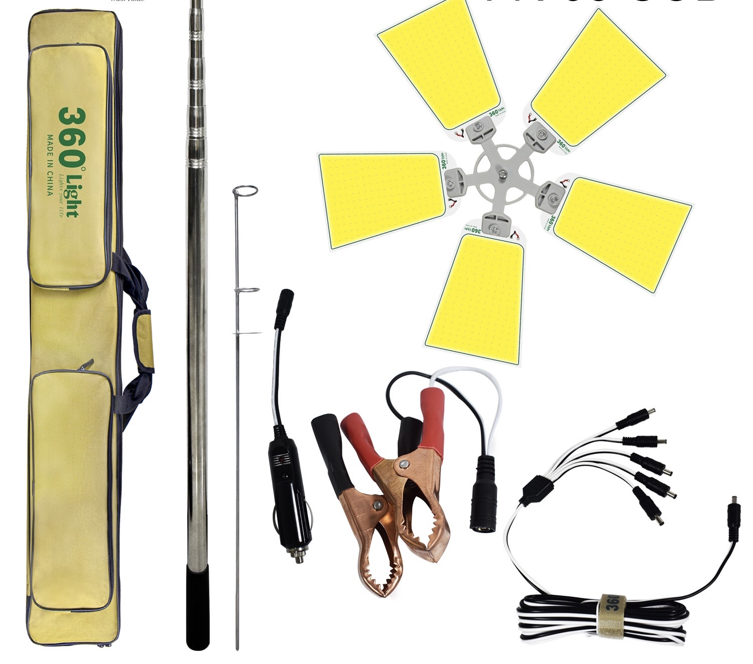 High-intensity led outdoor lamp remote control five-leaf high-brightness 1250W car outdoor desert lamp