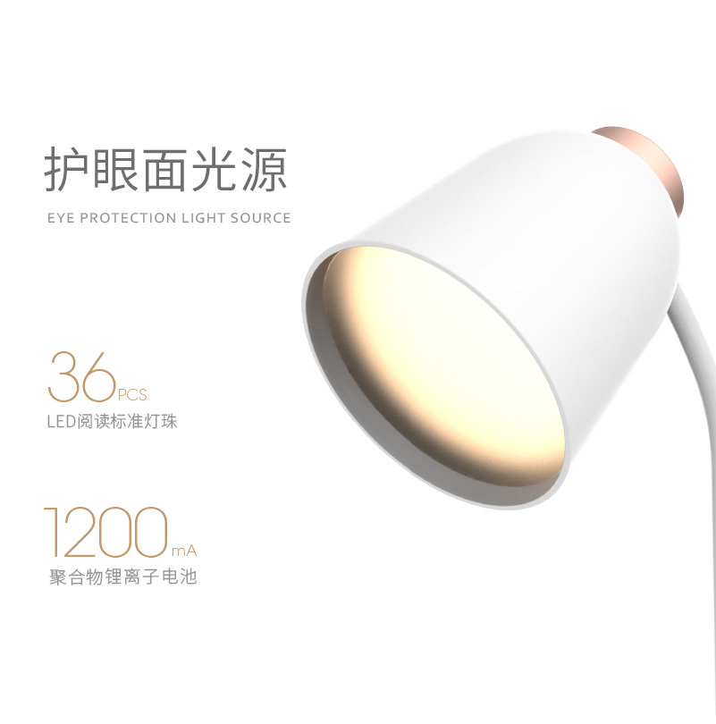Modern Nordic folding USB charging LED table lamp, eye-protecting and learning three-tone light intelligent adjustment home bedside lamp Item Picture