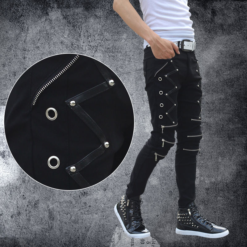 Pantalones hombre estudiante versión coreana slim fit pantalones de pie pequeños pantalones casuales de verano de los hombres de moda zip white leggings pantalones de carga de los hombres detail image 8
