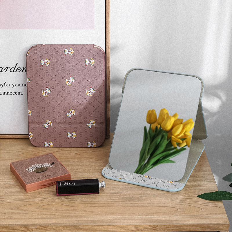 Small PU makeup mirror HZJ-610 Specification image