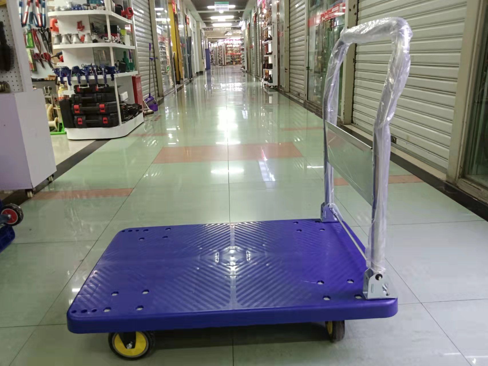 Folding trolley, plastic flatbed cart, silent flatbed cart, handling cart details Picture