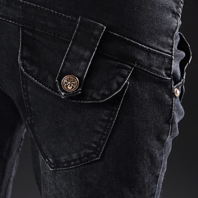 Fleece-lined jeans, women's stretch pencil pants, slimming and slim Korean-style thickened little Halon casual pants, plus-size chubby girls detail image 14