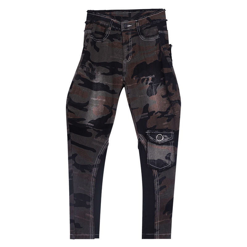 欧洲站帅气牛仔裤女加厚显瘦个性街头哈伦裤尼采裤子休闲加绒长裤详情图6