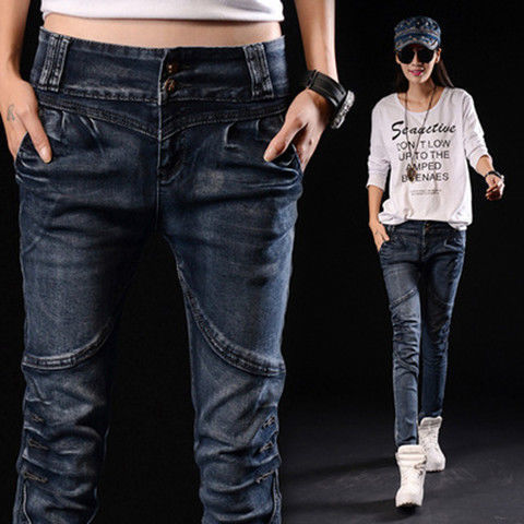 Fleece-lined jeans, women's stretch pencil pants, slimming and slim Korean-style thickened little Halon casual pants, plus-size chubby girls detail image 5