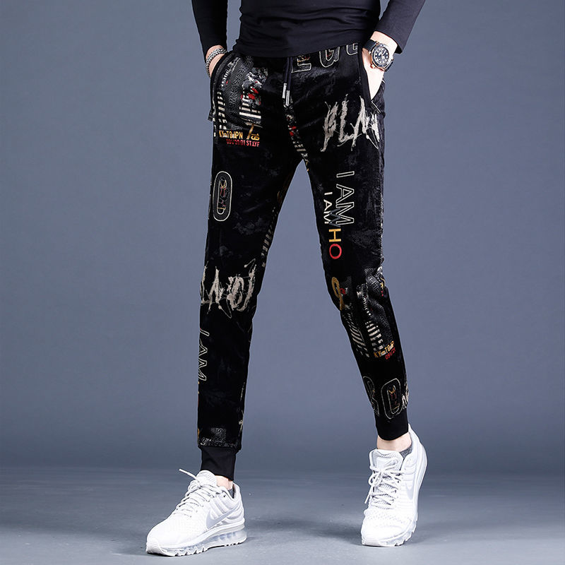 Pantalón de terciopelo cordura hombre marca de moda pantalones casuales engrosados tendencia otoño invierno 2022 slim fit bundles pie stripe pantalón detail image 7