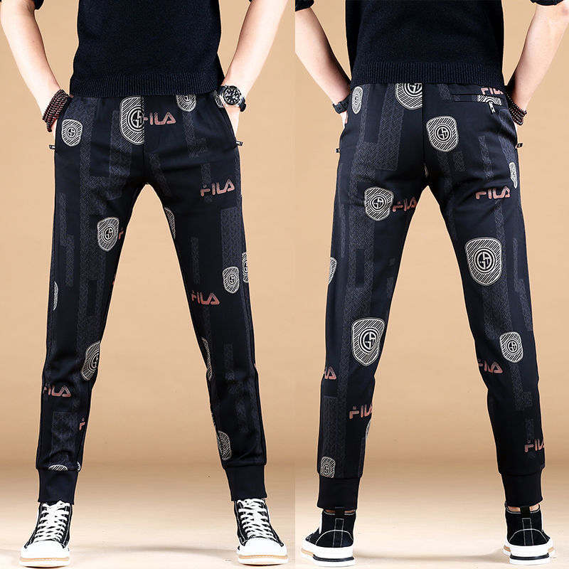 2022年男士休闲裤/男士新款新潮休闲裤/欧洲站外贸休闲裤白底实物图