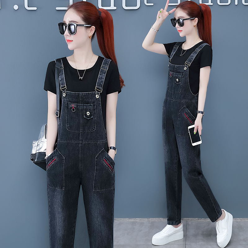 牛仔背带裤女学生韩版宽松减龄显瘦春秋新款百搭网红爆款连体长裤详情图15