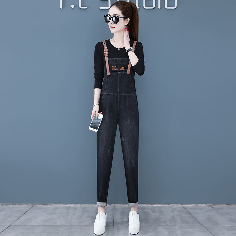牛仔背带裤女学生韩版宽松减龄显瘦春秋新款百搭网红爆款连体长裤详情图10