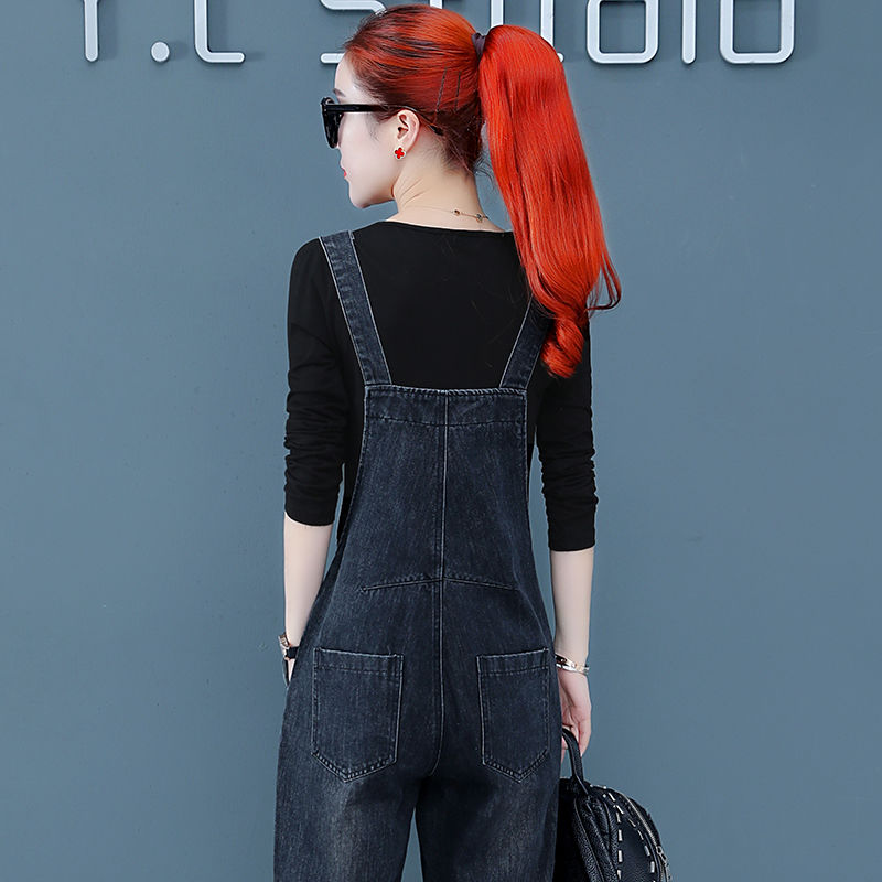 2020年女士新潮牛仔裤/女士吊带牛仔裤 背带牛仔裤/欧洲站外贸破洞女士牛仔裤 产品图