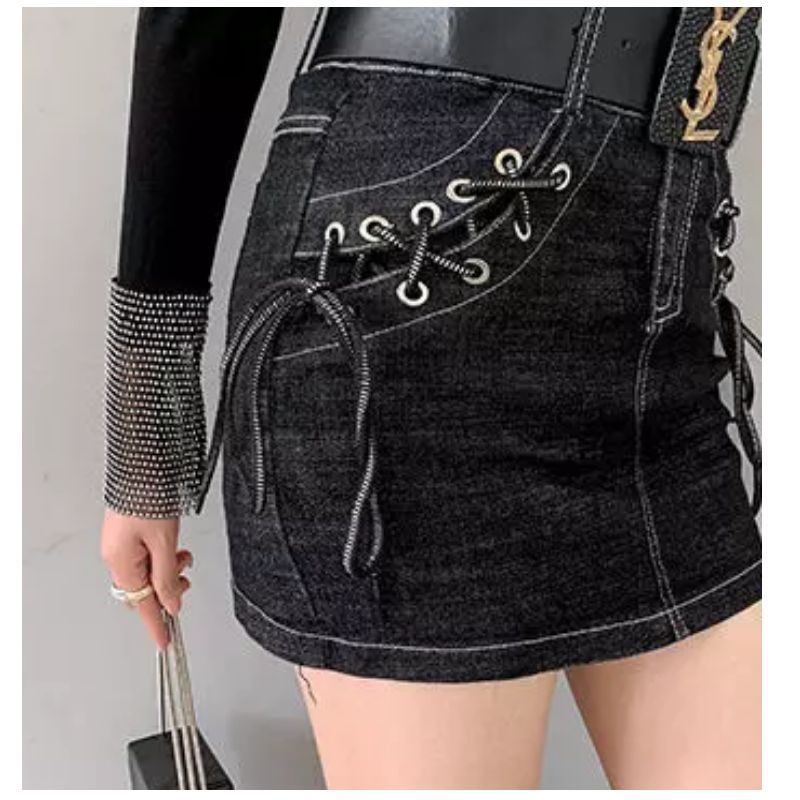 2022年女士新潮牛仔裙/女士新款短裙/欧洲站外贸牛仔裙细节图