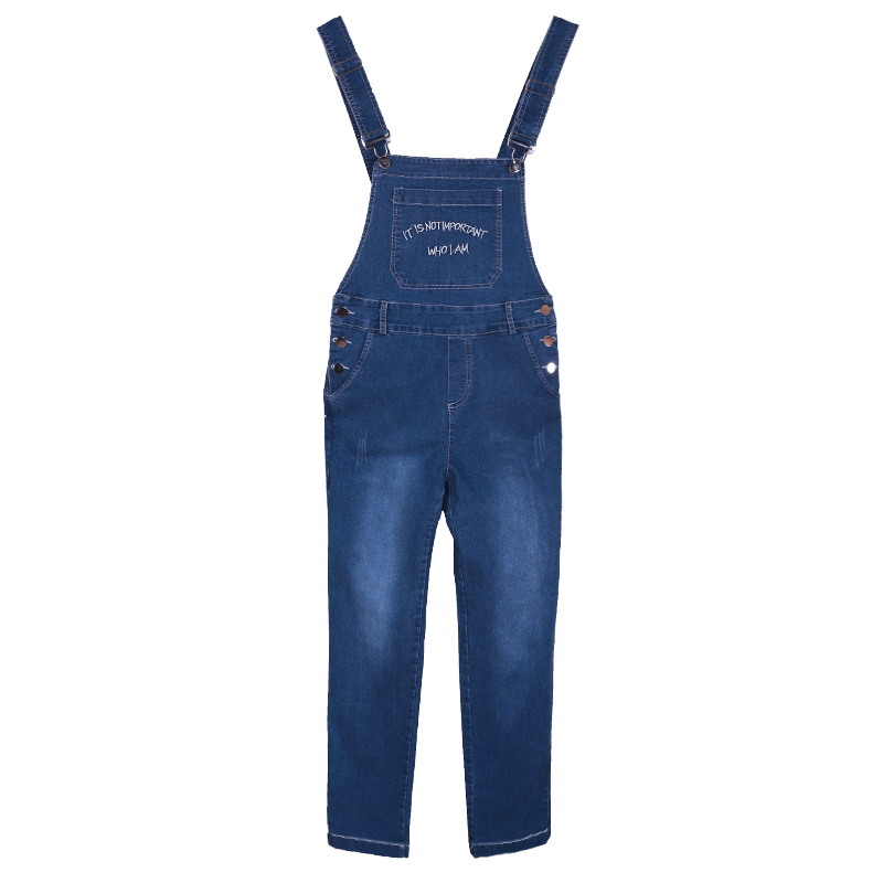 New style of Korean-style halter denim overalls and jumpsuits for junior high school students detail image 7