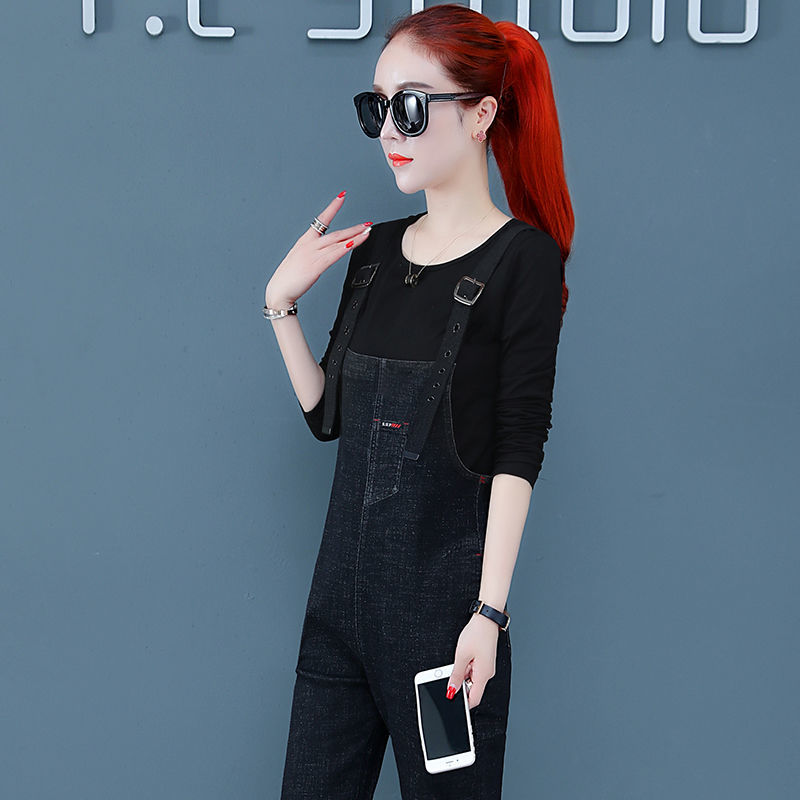 牛仔背带裤女学生韩版宽松减龄显瘦春秋新款百搭网红爆款连体长裤详情图4